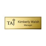 Gold Brass Name Badges with Safety Pin - Image 2