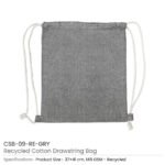 Recycled Cotton Drawstring Bags, 145gsm - Image 7