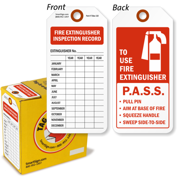 Fire extinguisher tag
