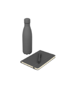 LAUTA - Giftology Set of Stainless Bottle, Notebook and Pen - Grey - Image 4