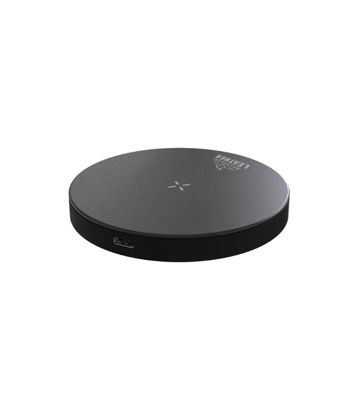 ANZIO - Recycled Leather 15W Wireless Charger - Black