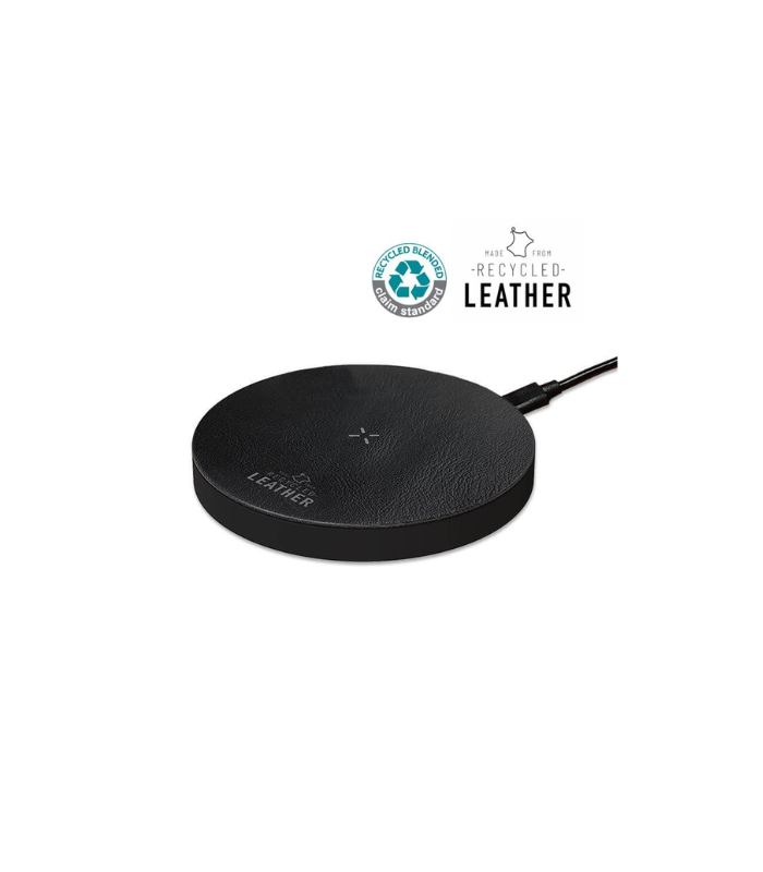 ANZIO - Recycled Leather 15W Wireless Charger - Black