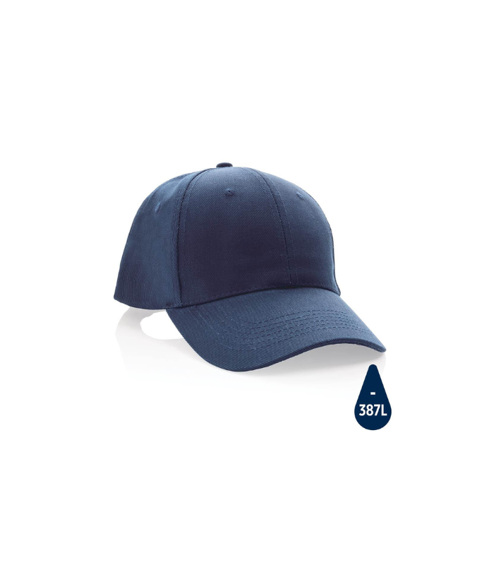 Impact AWARE™ 6 Panel 280gr Recycled Cotton Cap - Navy Blue