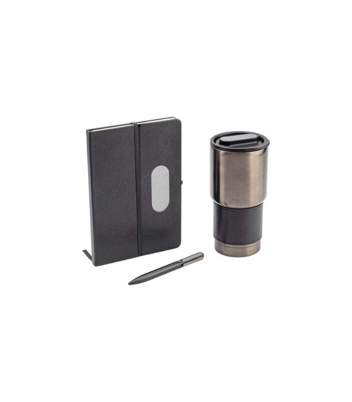 GIESSEN-Hans-Larsen-Gift-Set-of-Tumbler-Notebook-and-Pen-Black-Starlink