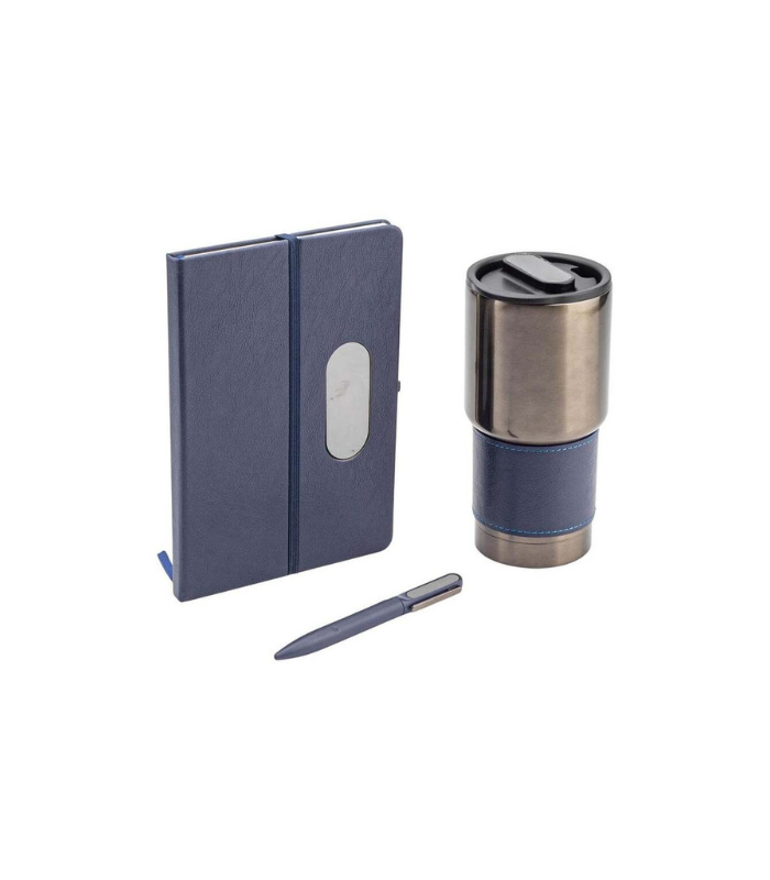 GIESSEN-Hans-Larsen-Gift-Set-of-Tumbler-Notebook-and-Pen-Blue-Starlink