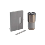 GIESSEN-Hans-Larsen-Gift-Set-of-Tumbler-Notebook-and-Pen-Grey-Starlink