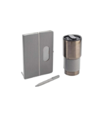 GIESSEN-Hans-Larsen-Gift-Set-of-Tumbler-Notebook-and-Pen-Grey-Starlink
