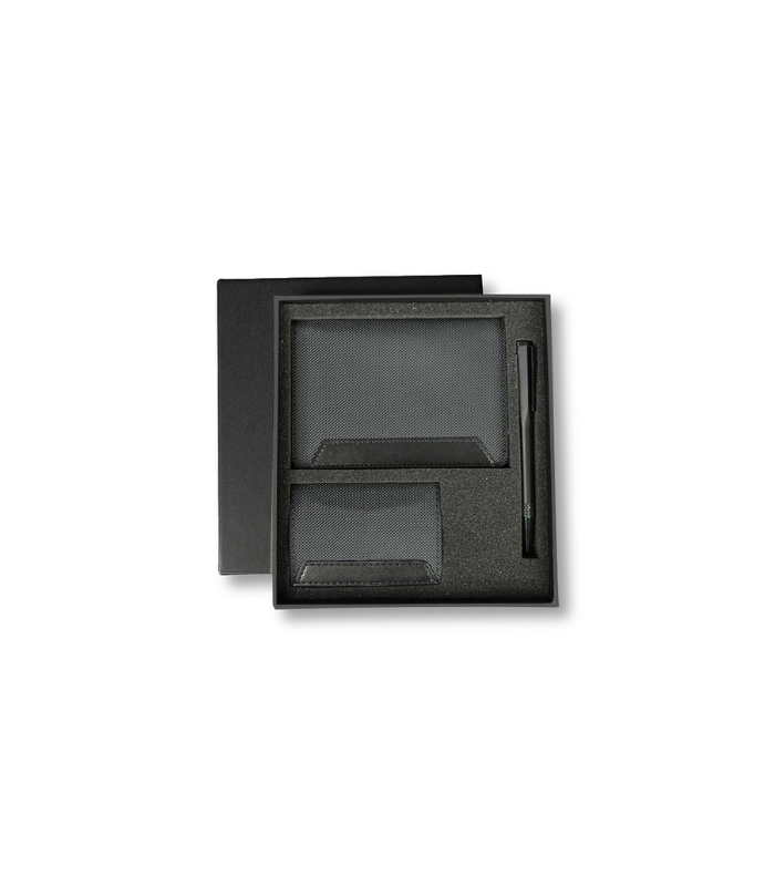 Custom Link IRTA-Executive-Set-of-Passport-Cover-Name-Card-Holder-and-Metal-Pen-Black.