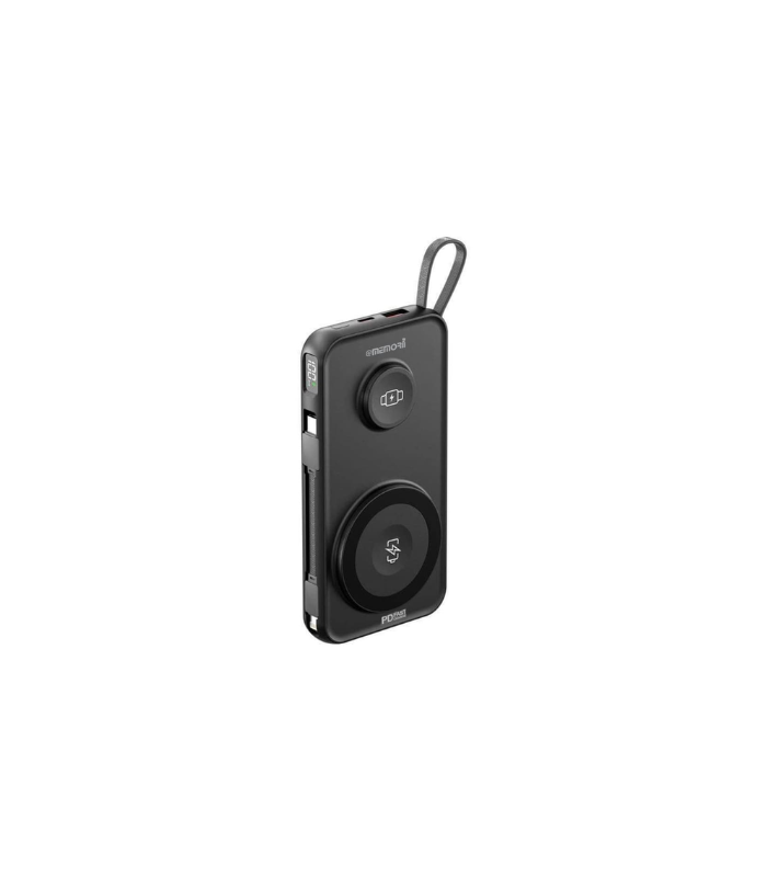 ROTTERDAM - @memorii® 10,000mAh Universal Wireless Powerbank with inbuilt cables - Black