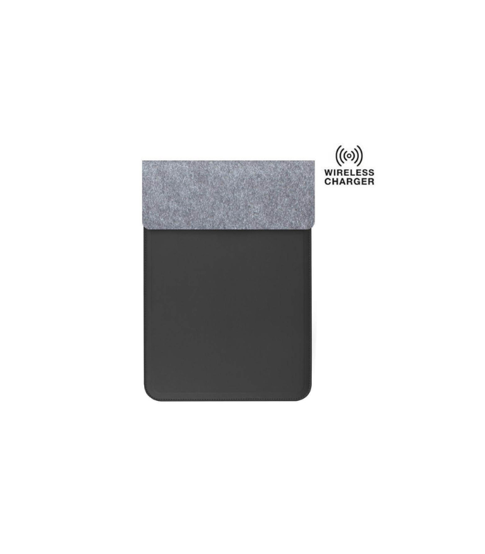 CAMDEN - Giftology 14" Felt Laptop Sleeve With 15W Magnetic Charger - Black