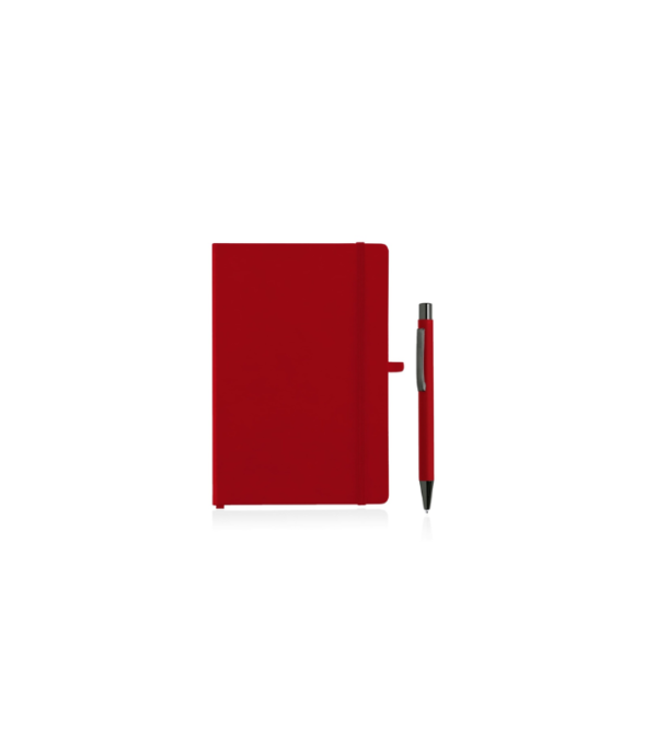 BORNA - Giftology A5 Hard Cover Notebook and Pen Set - Red