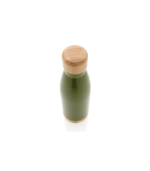 ODESSA - Giftology Double Wall Stainless Bottle with Bamboo Lid and Base - Green - Image 8