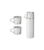 SAFFLE - Giftology Family Set of Vacuum Flask & Two Cups - White - Image 3