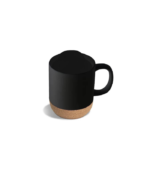 LUCCA - Giftology Ceramic Mug with Cork and Lid - Black - Image 3