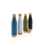 ODESSA - Giftology Double Wall Stainless Bottle with Bamboo Lid and Base - Green - Image 5