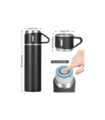 SAFFLE - Giftology Family Set of Vacuum Flask & Two Cups - Black - Image 7