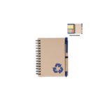 HASSA - eco-neutral A6 Notepad & Pen Set with Sticky Note - Navy Blue