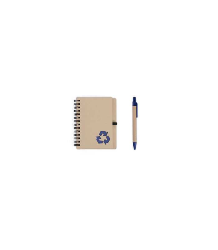 HASSA - eco-neutral A6 Notepad & Pen Set with Sticky Note - Navy Blue