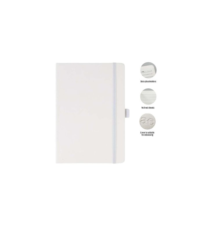JURSI - Giftology A5 PU Notebook with Pen Loop - White
