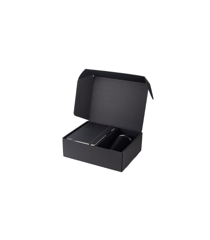 Untitled design - 2026-02-11T150700.330 KOKSI - Giftology Set of Double Walled Tumbler, A5 Notebook and Pen - Black