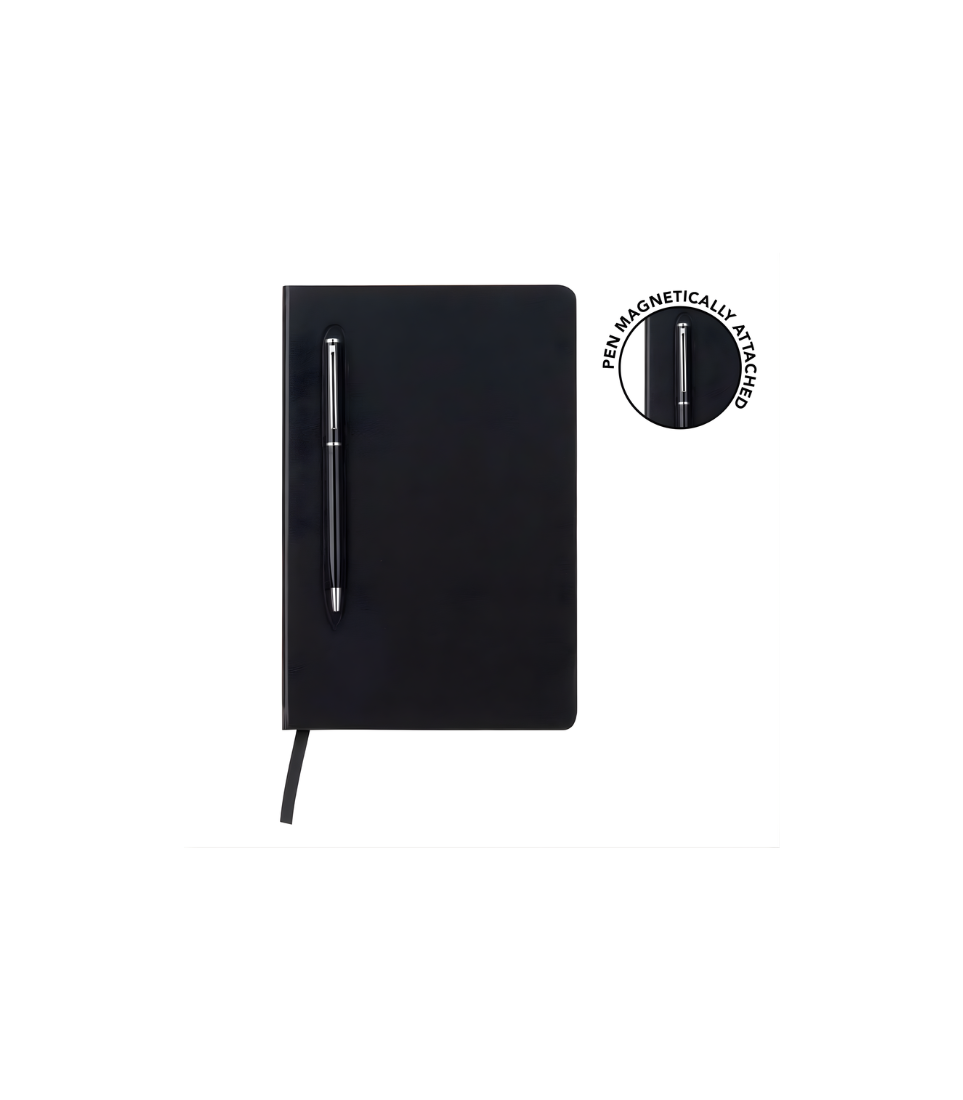 CAMPINA - Giftology A5 Hard Cover Notebook with Metal Pen - Black