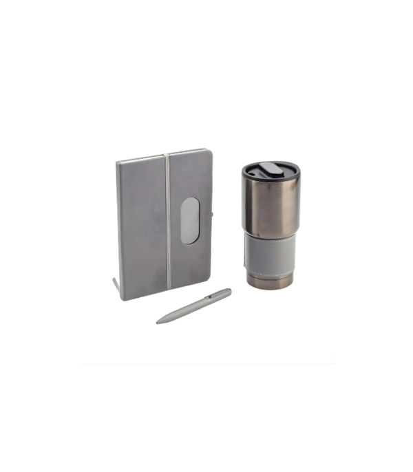 GIESSEN - Hans Larsen Gift Set of Tumbler, Notebook and Pen - Grey