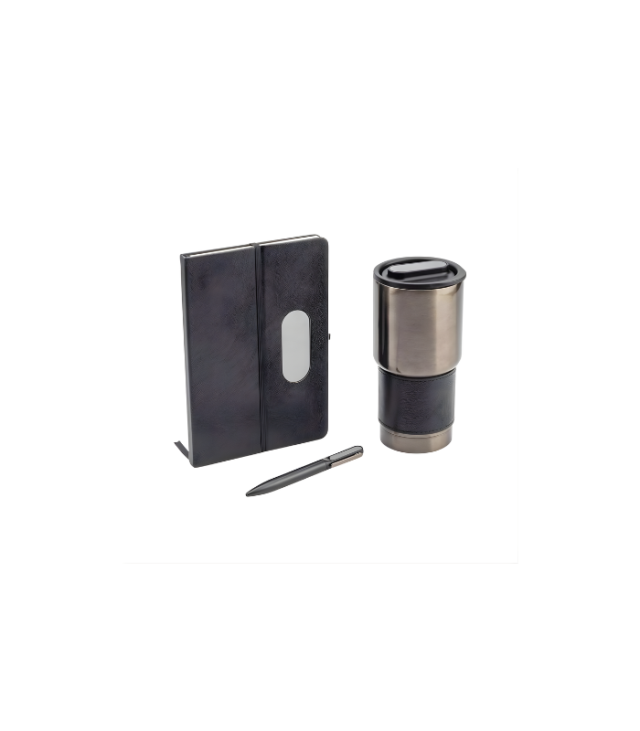 GIESSEN - Hans Larsen Gift Set of Tumbler, Notebook and Pen - Black