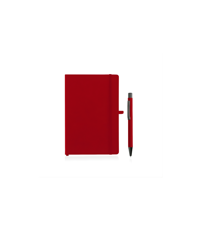 BORNA - Giftology A5 Hard Cover Notebook and Pen Set - Red