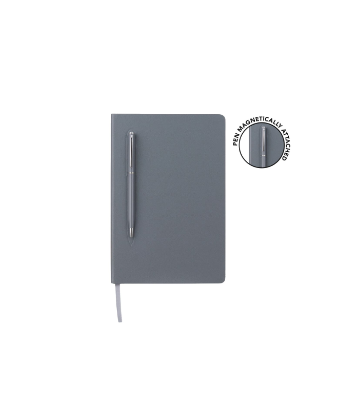 E33A0F90-CFC7-44FE-B84A-926FE5A0BD4D CAMPINA - Giftology A5 Hard Cover Notebook with Metal Pen - Grey