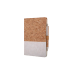 BORSA - eco-neutral Set of A5 Cork Fabric Hard Cover Notebook and Pen - White