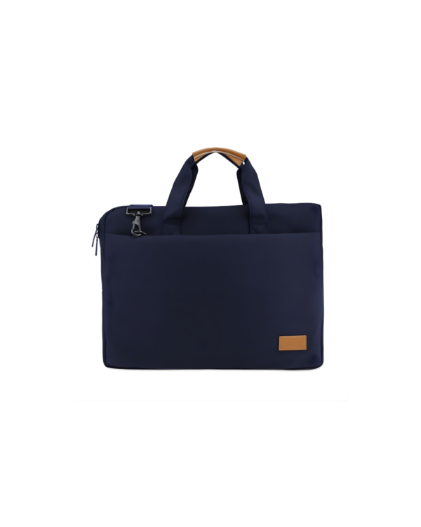 SLOTEN - Santhome® 15" Laptop Bag - Navy Blue/Tan
