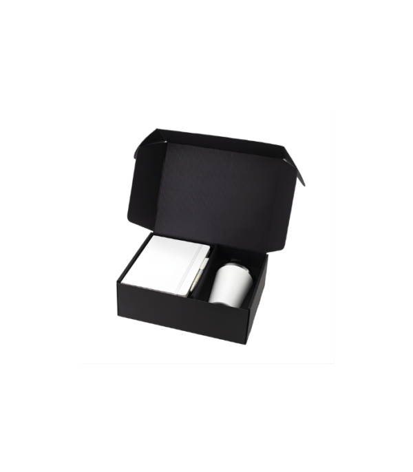 KOKSI - Giftology Set of Double Walled Tumbler, A5 Notebook and Pen - White