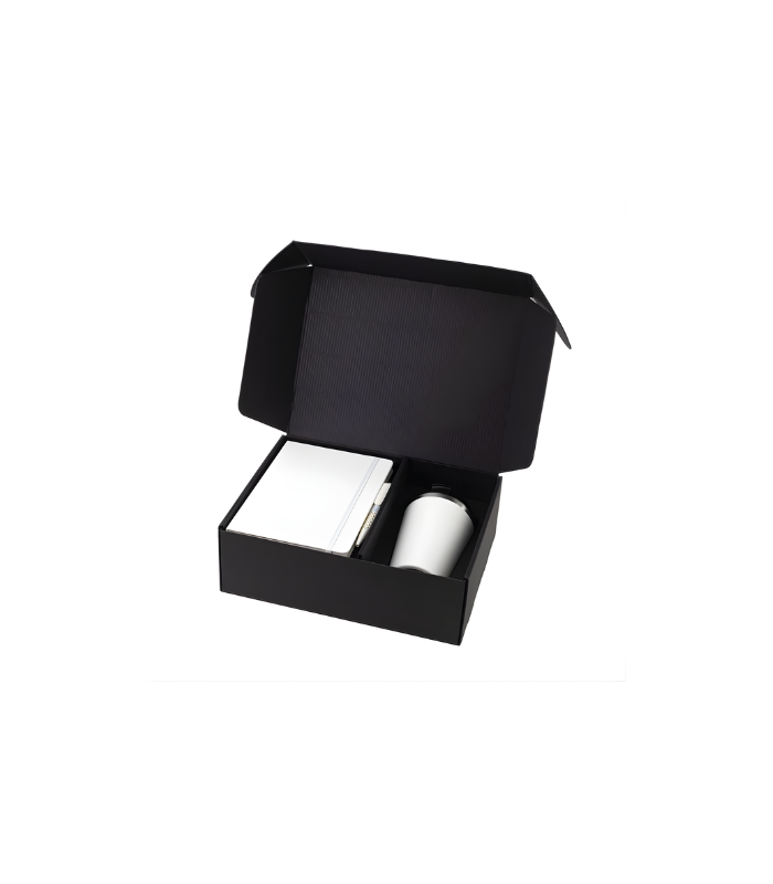 KOKSI - Giftology Set of Double Walled Tumbler, A5 Notebook and Pen - White